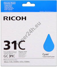 Ricoh Print Cartridge GC 31C Cyan Regular Yield (405689/GC31C)